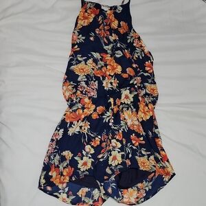 Floral Romper Sleeveless High Neck